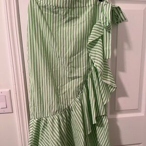 Striped Wrap Skirt